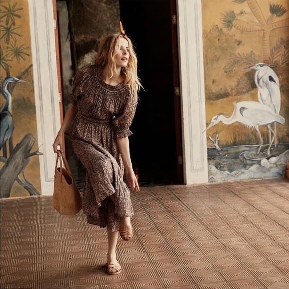 Doen Isidore Floral Midi Dress Terra Garden Bloom - Picture 5 of 11